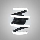 Lámpara de pared LED moderna con forma de espiral, luz blanca fría 6000K para dormitorio, sala de estar, pasillo, entrada, color negro